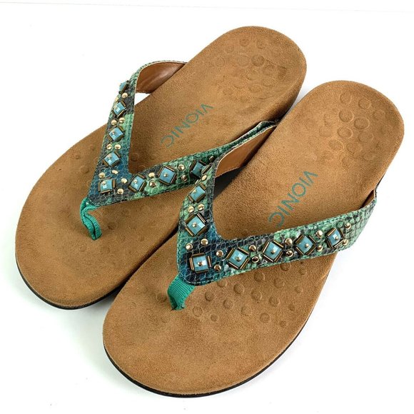 turquoise vionic sandals